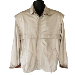 Breco's brown trim white leather jacket  M